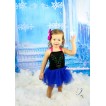 Frozen Hot Pink Black Royal Blue Halter Dress & Sparkle Bling Rhinestone Princess Anna LP117